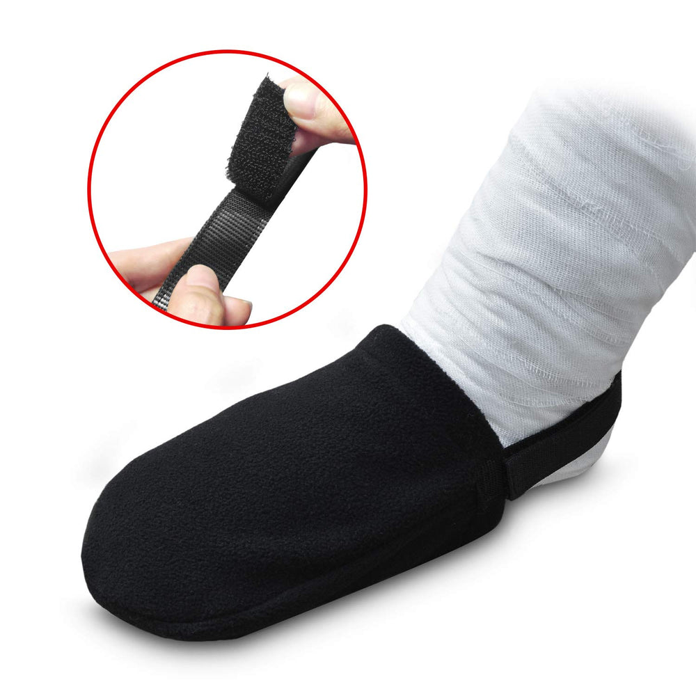 Cast Sock Toe Cover Cast Protector to Keep Warm | Non-Slip Cast Toe Cover | Fits Ankle  Leg and Foot Cast-Black (2Pcs)