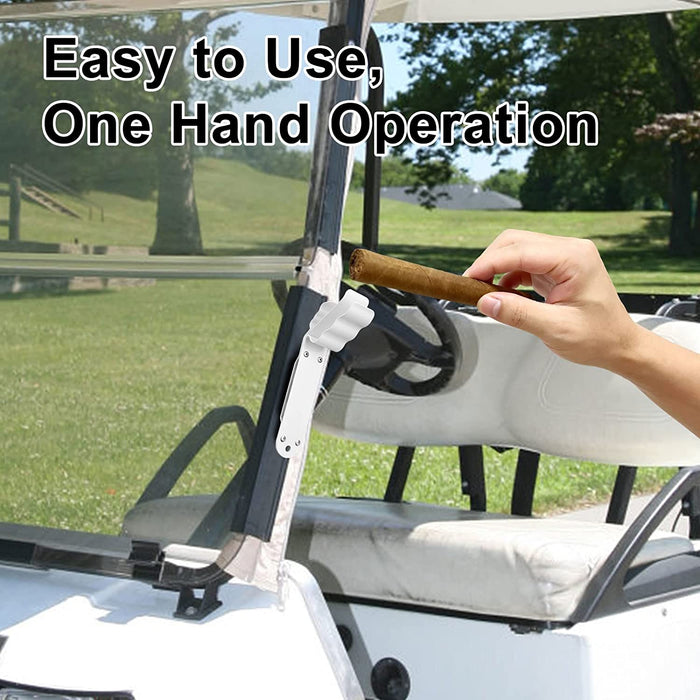 Cigar Holder, Magnetic Golf Cigar Stand can Hold Cigarette, Durable Cigar Clips for Golf Cart, Boating, BBQ Grills,Travel, Come with 2pcs Magic Tape Ties,1pcs Anti-Lost Strap